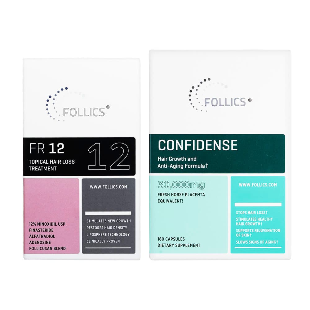 [FOLLICS]FR12ローション60ml1本＋コンフィデンス30000mg180錠1本