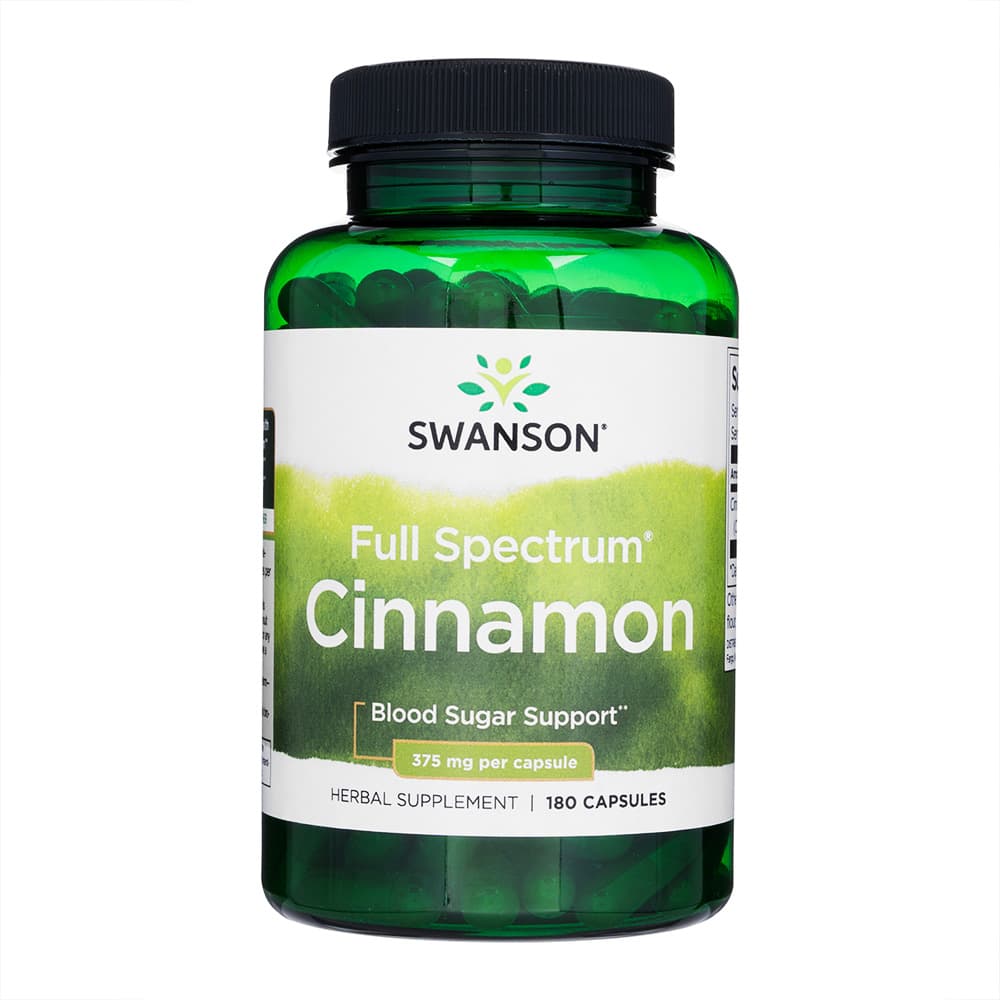 [Swanson]フルスペクトラムシナモン375mg 【1本180カプセル】