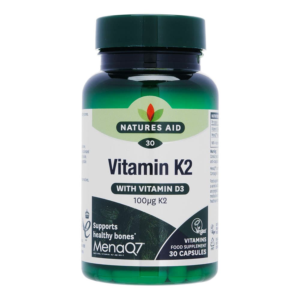 [NATURES AID]ビタミンK2 withビタミンD3 【1本30カプセル】