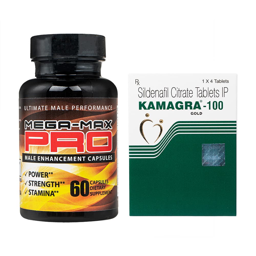 メガマックスプロ(60カプセル1本)+カマグラ100mg(4錠7箱) 【1セット】